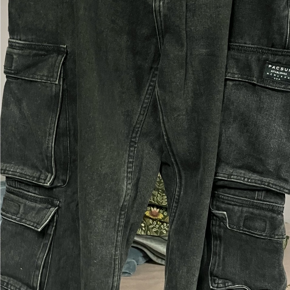 PacSun Black Cargo Pants for Men baggy jeans size 30 x 30